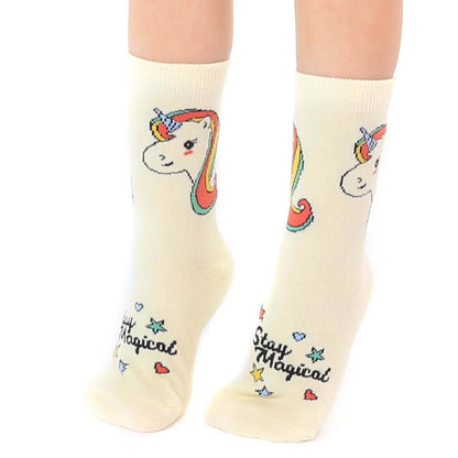 3D Packaged Kids Crew Socks- Unicorn "Stay Magical" - Summit and Nest