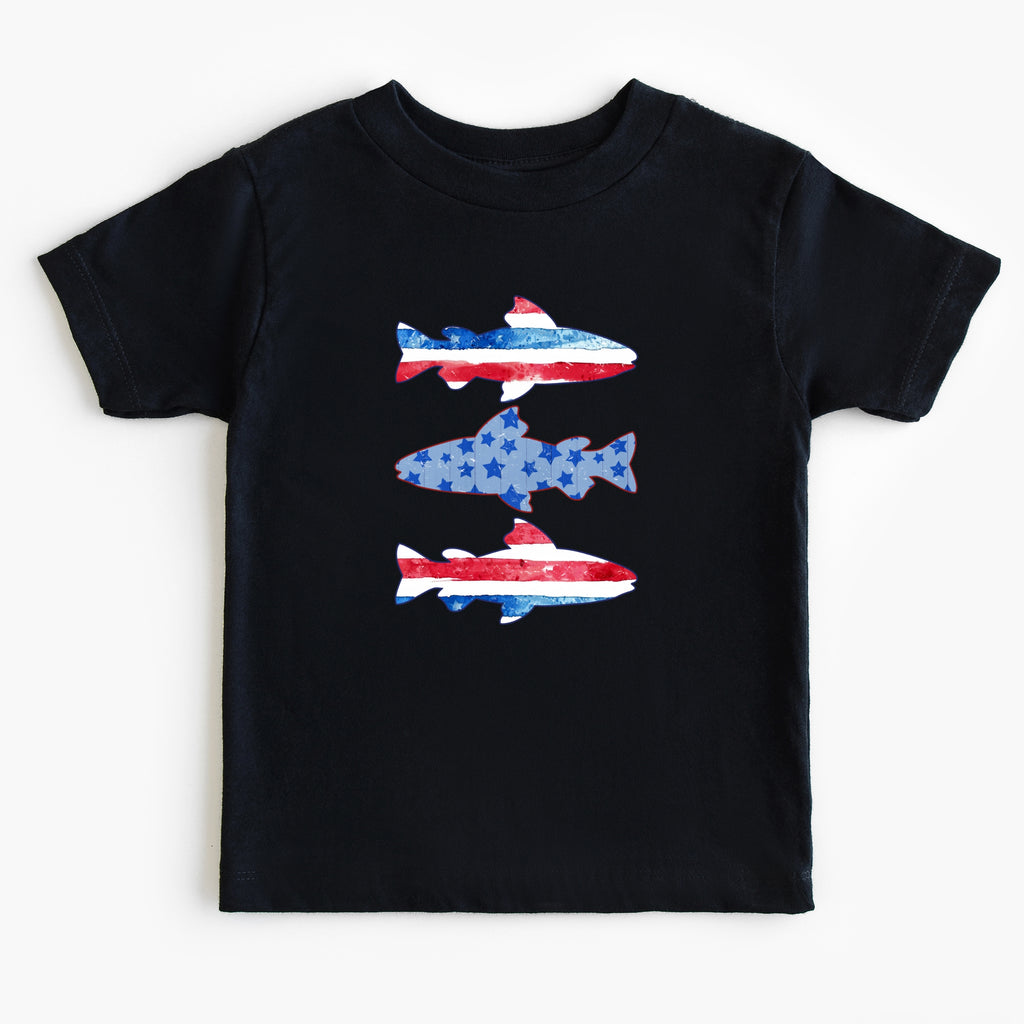 Patriotic fish- Short sleeve tee and infant bodysuit - Summit and Nest