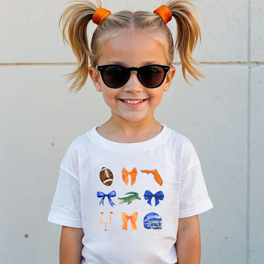 Florida bows- Girl's short sleeve shirt and infant bodysuit - Summit and Nest