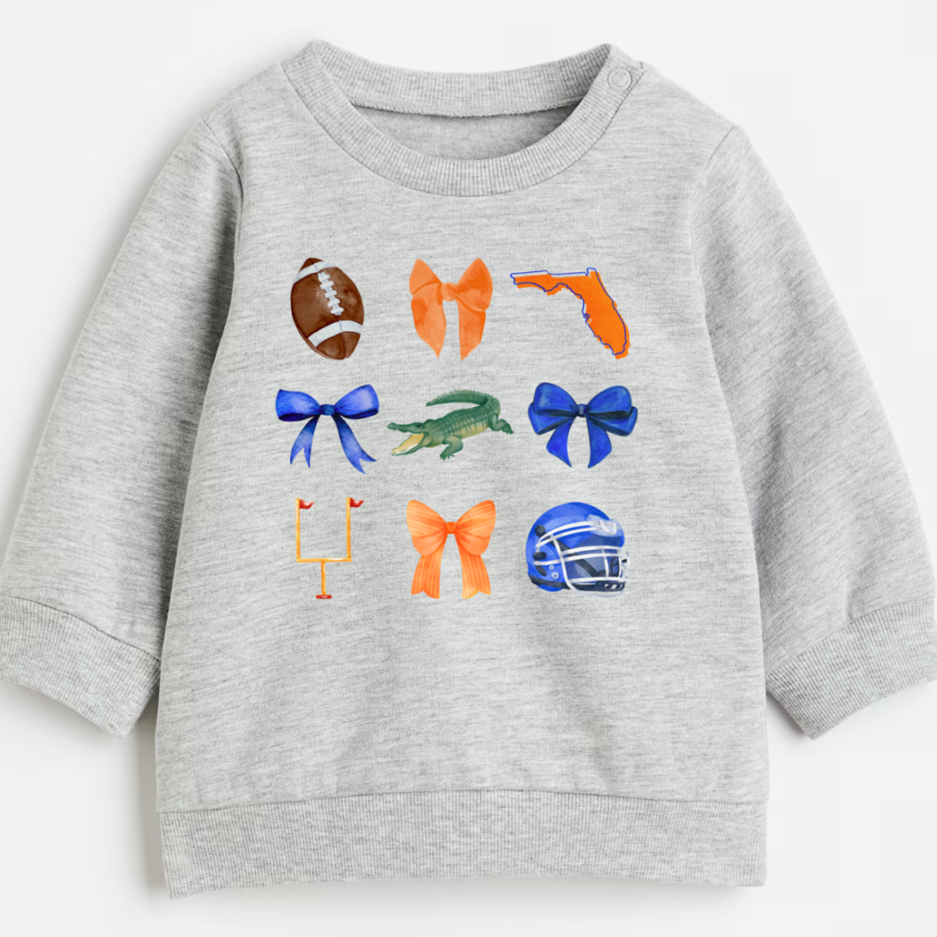 Florida gators girls gray sweatshirt coquette bows