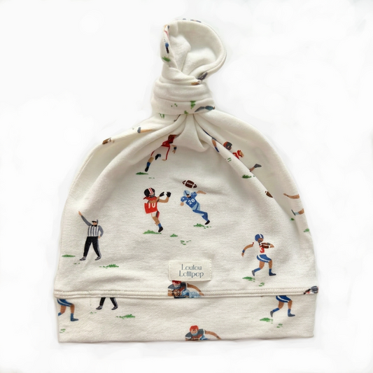 Top-Knot Beanie- Touchdown season - Summit and Nest