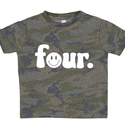 Four. Fourth birthday- Children's shirt - Summit and Nest