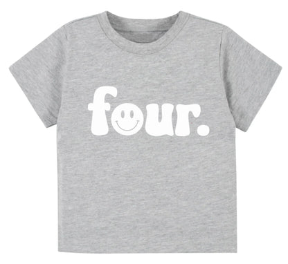 Four. Fourth birthday- Children's shirt - Summit and Nest
