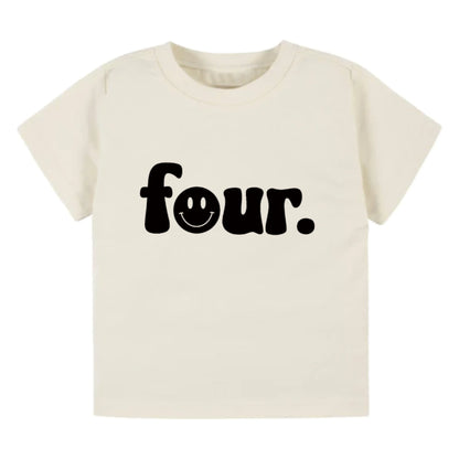 Four. Fourth birthday- Children's shirt - Summit and Nest