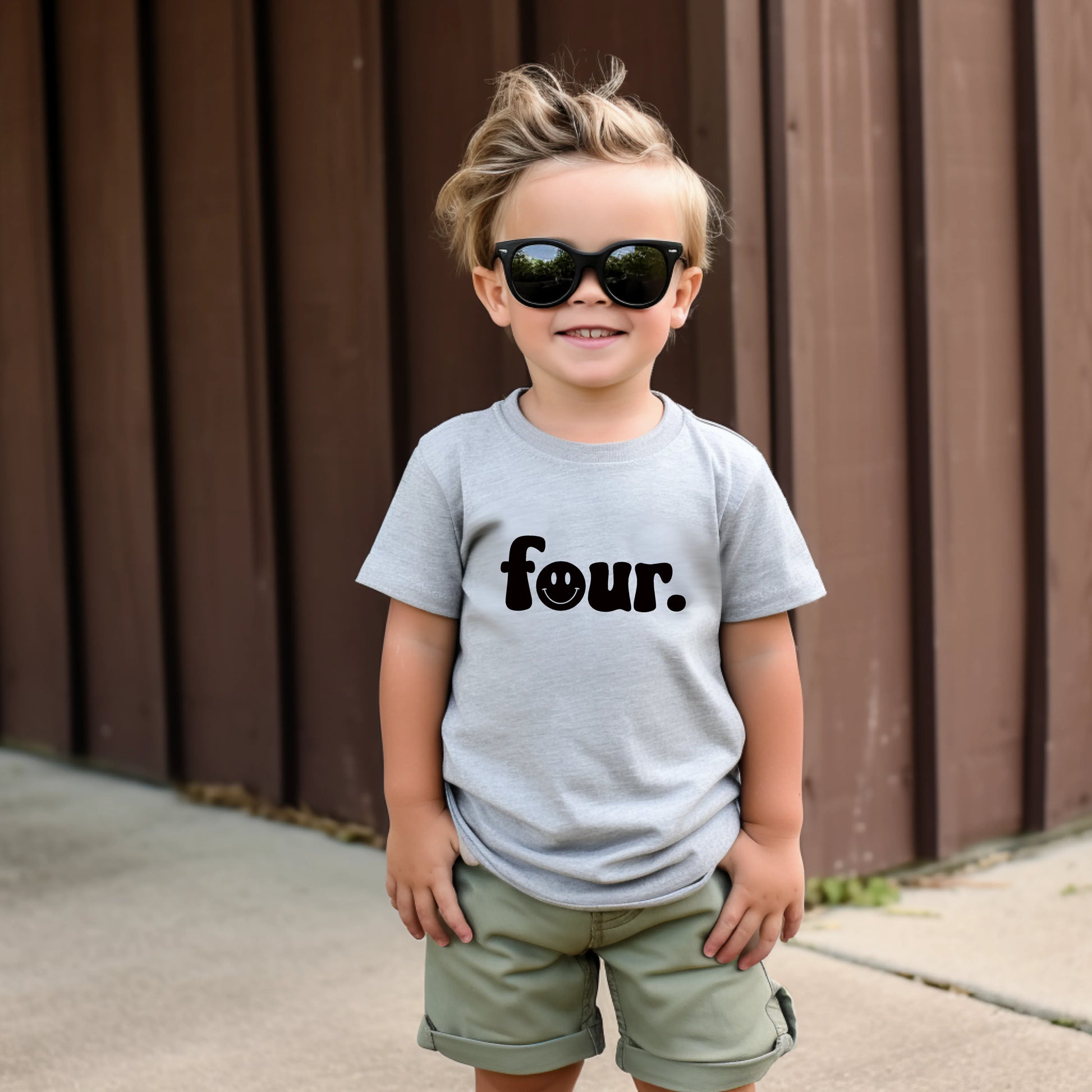 Four. Fourth birthday- Children's shirt - Summit and Nest