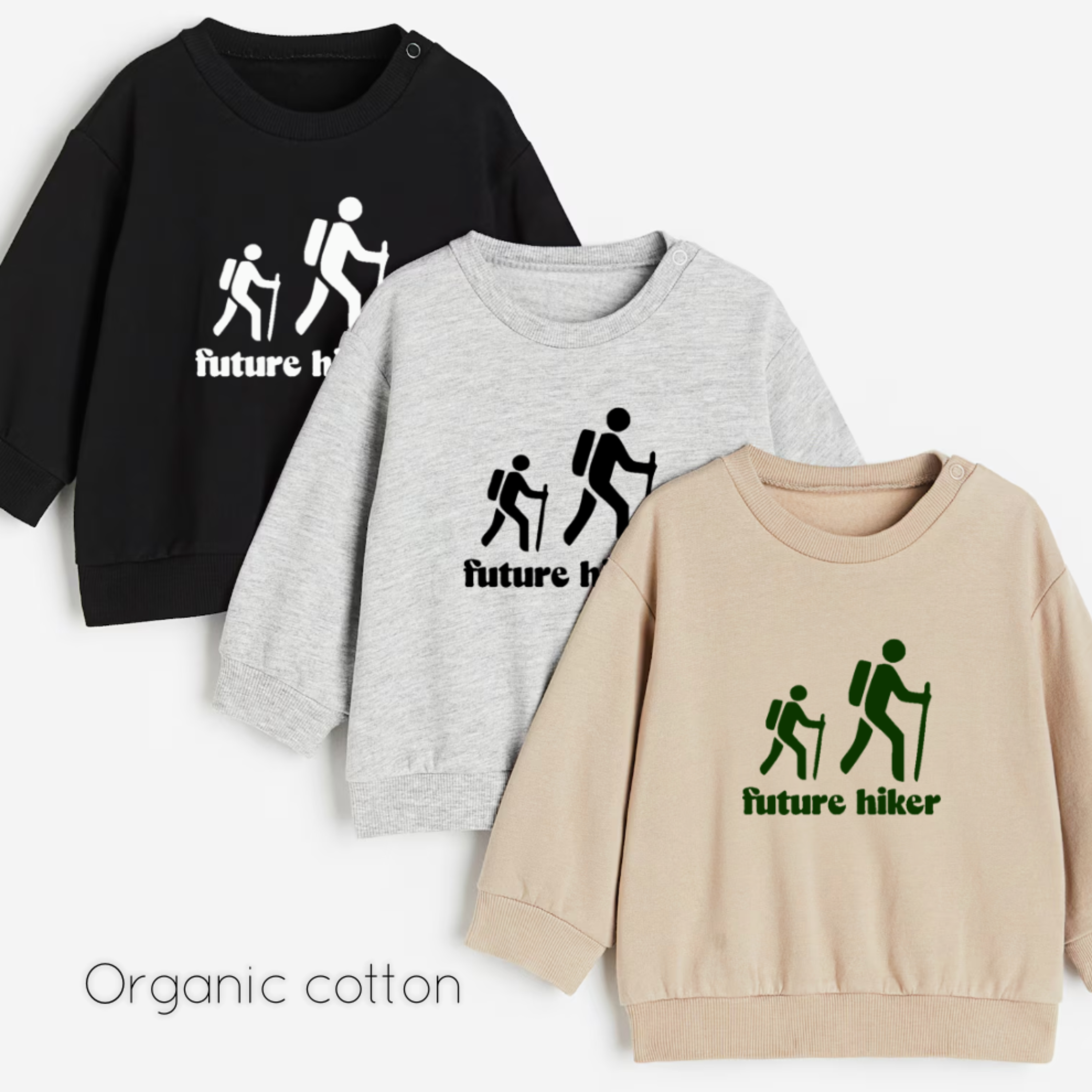 Future hiker- Organic cotton infant and toddler sweatshirt - Summit and Nest