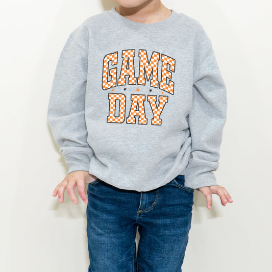 Vintage game day- Orange and white- Organic cotton infant and toddler sweatshirt - Summit and Nest