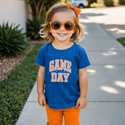 Vintage game day- Orange and blue- Children's shirt and infant bodysuit - Summit and Nest