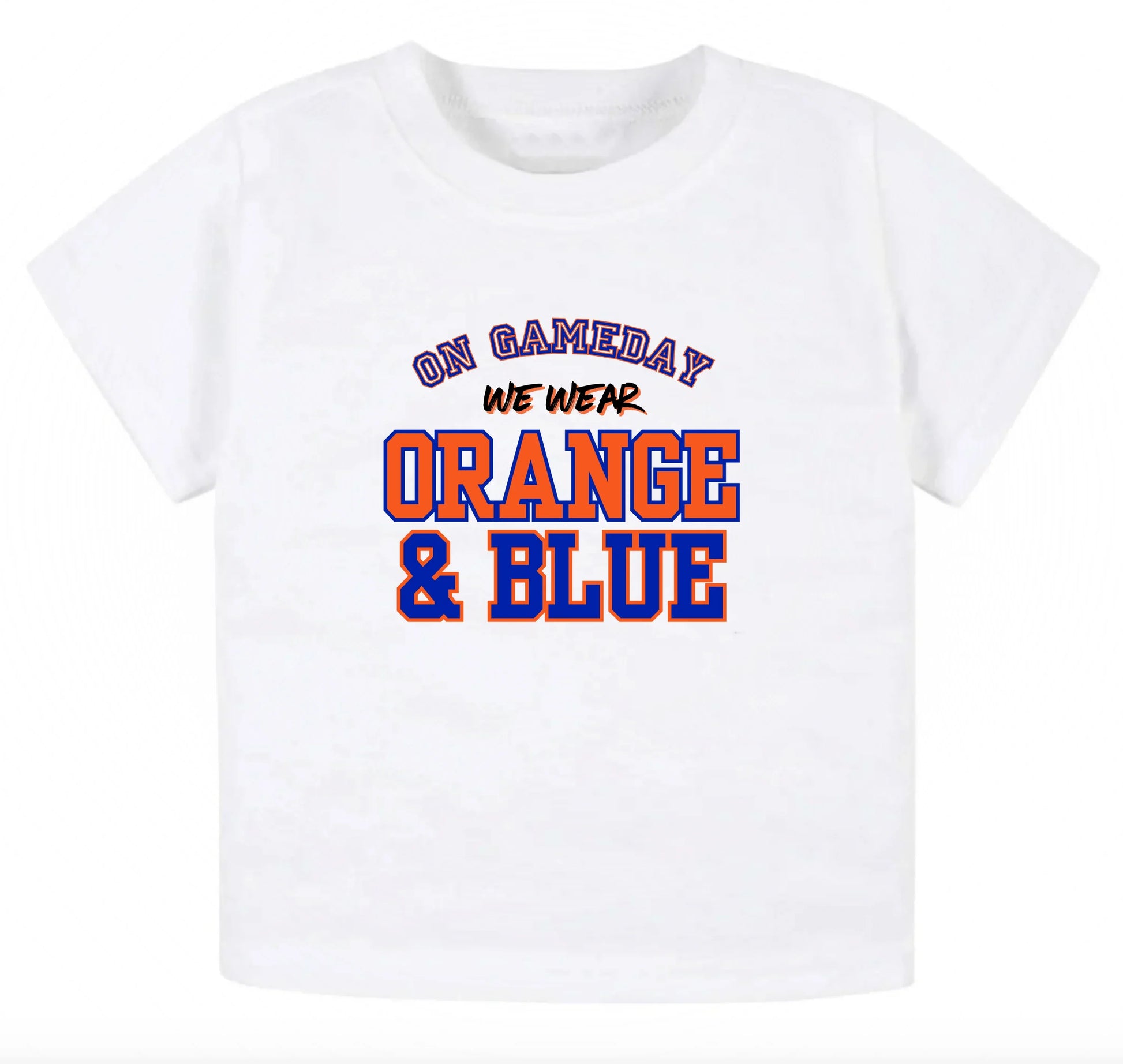 On gameday we wear orange and blue- Children's shirt and infant bodysuit - Summit and Nest