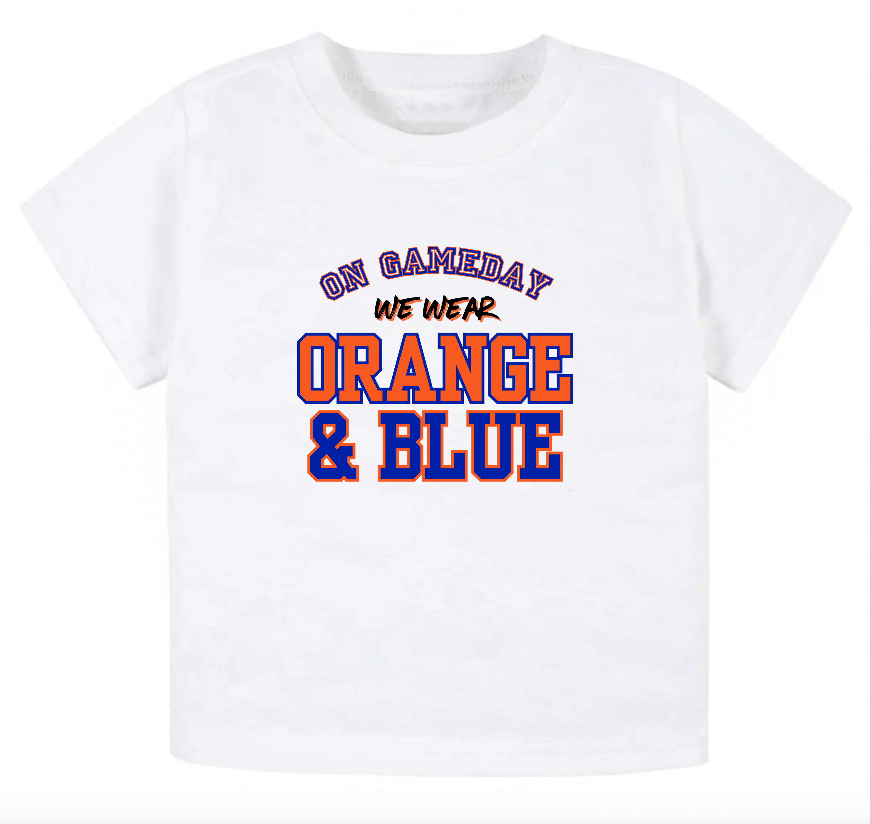 On gameday we wear orange and blue- Children's shirt and infant bodysuit - Summit and Nest