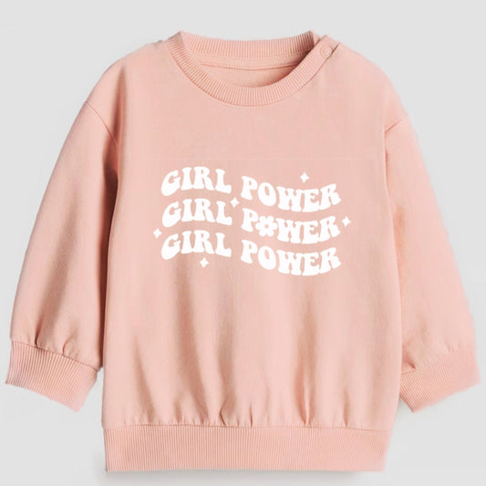 Girl power- Organic cotton infant and toddler sweatshirt - Summit and Nest