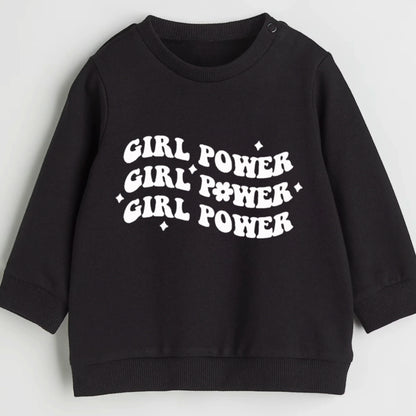 Girl power- Organic cotton infant and toddler sweatshirt - Summit and Nest