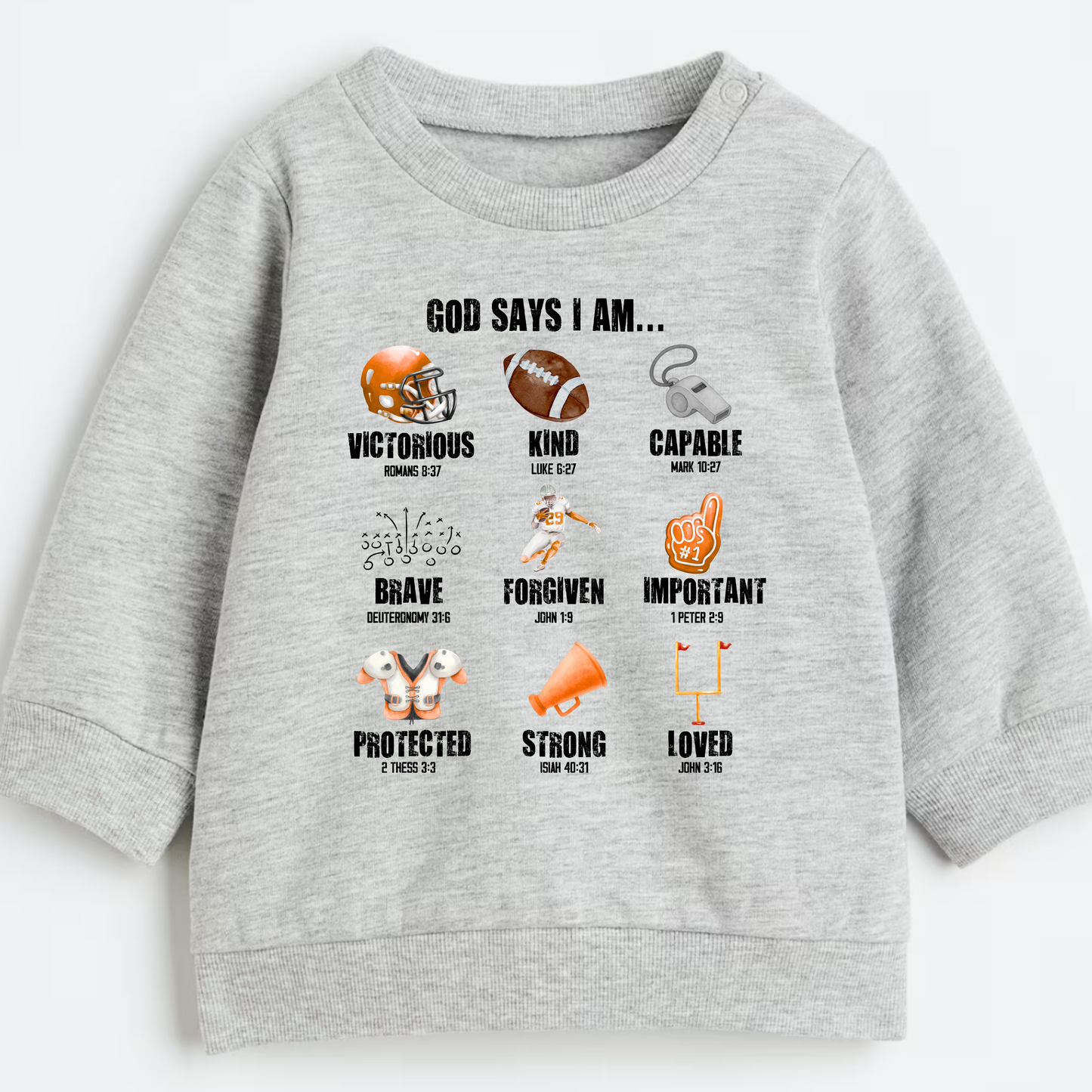 Football- God Says I Am- Children's sweatshirt