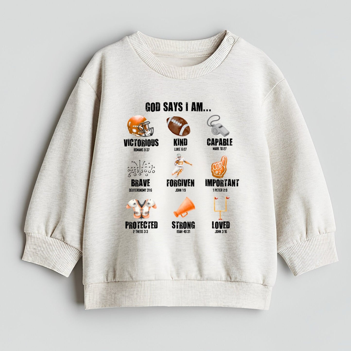 Football- God Says I Am- Children's sweatshirt