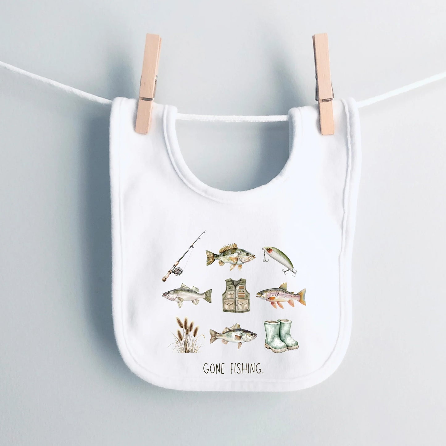 Gone fishing- Cotton infant bib - Summit and Nest