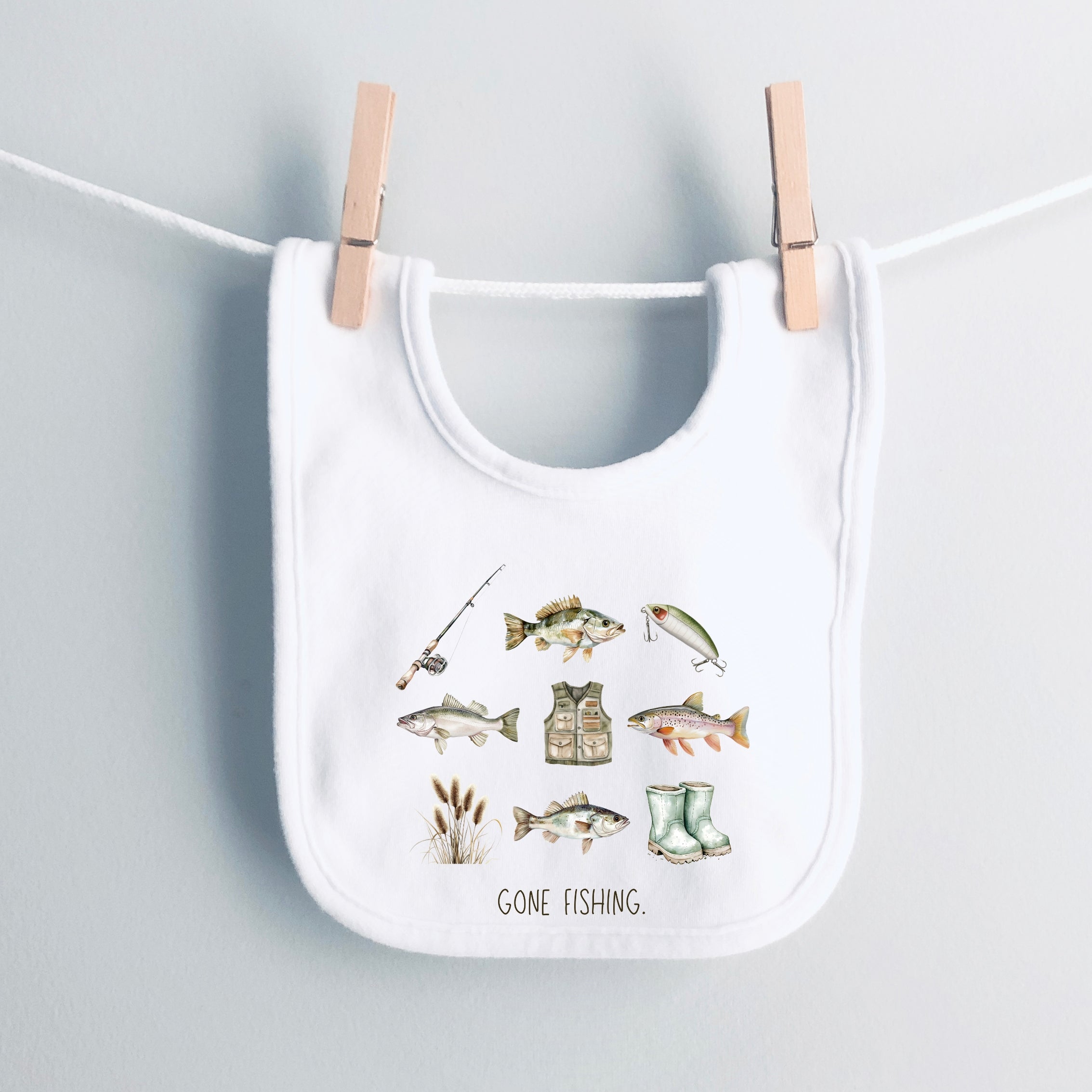 Gone fishing- Cotton infant bib - Summit and Nest