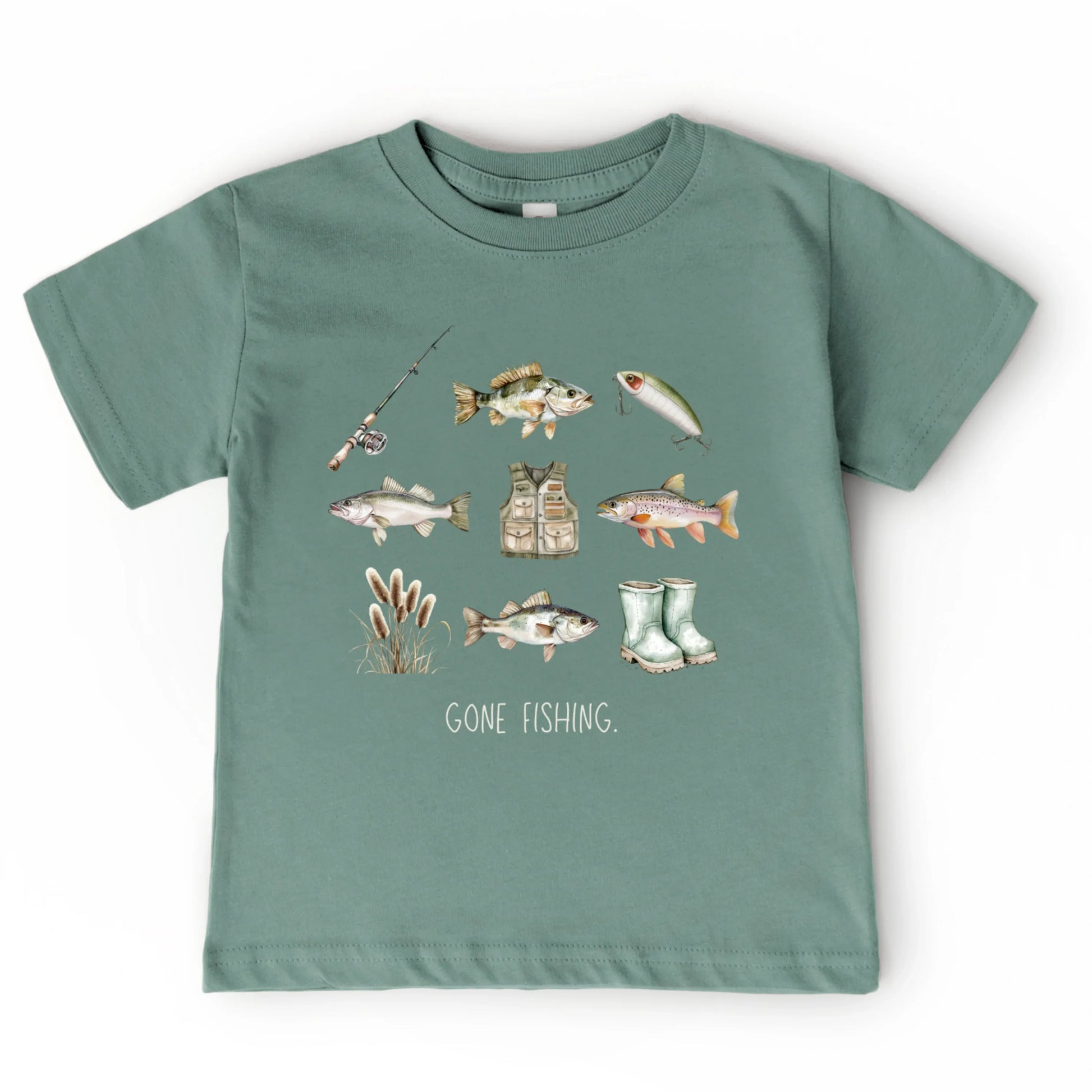 Gone fishing- Short sleeve tee and infant bodysuit - Summit and Nest