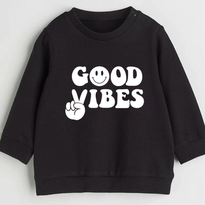 Good vibes- Organic cotton infant and toddler sweatshirt - Summit and Nest