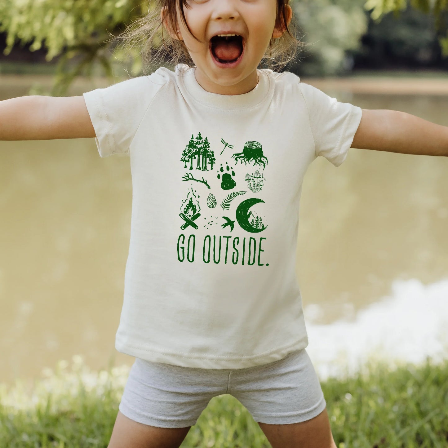 Go outside.- Children's short sleeve tee and infant bodysuit - Summit and Nest