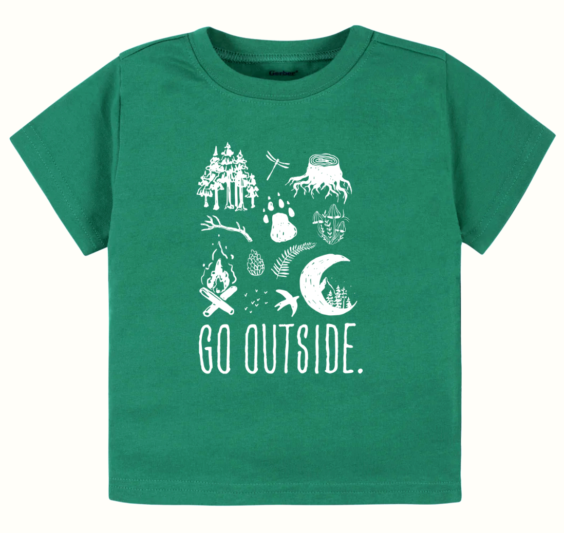 Go outside.- Children's short sleeve tee and infant bodysuit - Summit and Nest