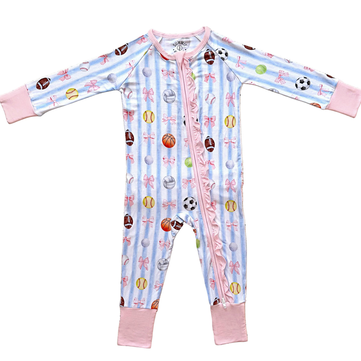 She's Got Game- Bamboo convertible ruffle footie- Zippy pajamas - Summit and Nest
