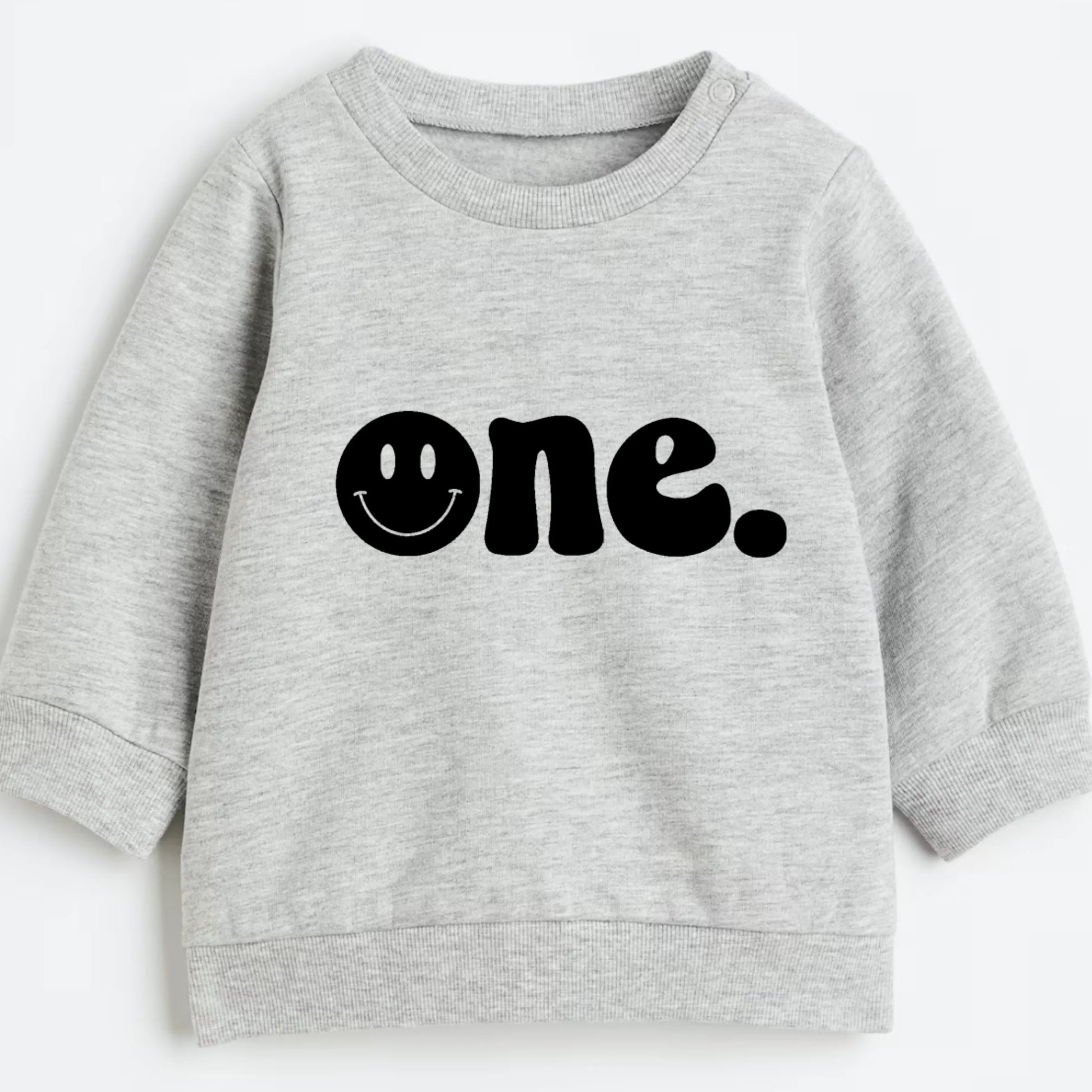 One. Smiley first birthday- Organic cotton infant and toddler sweatshirt - Summit and Nest