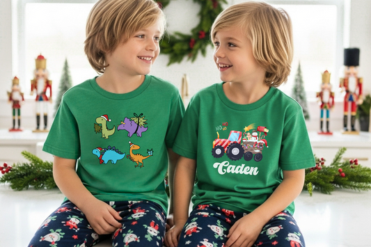 Christmas dinos- Children's shirt and infant bodysuit - Summit and Nest