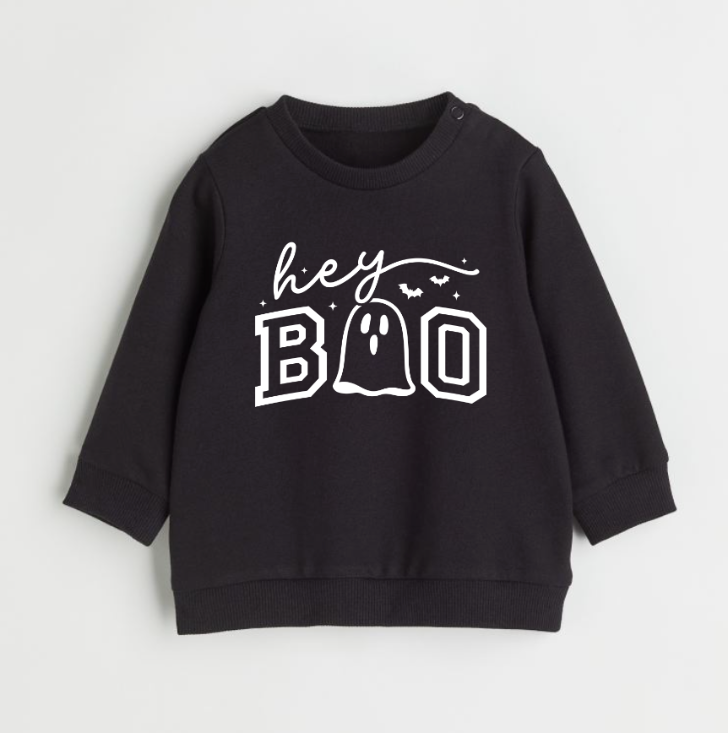 Hey Boo- Halloween sweatshirt- Infant and toddler organic cotton