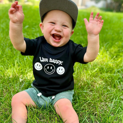 Live happy.- Children's shirt and infant bodysuit - Summit and Nest