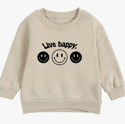 Live happy- Organic cotton infant and toddler sweatshirt - Summit and Nest