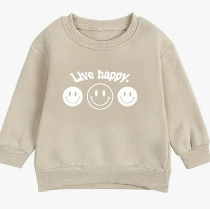 Live happy- Organic cotton infant and toddler sweatshirt - Summit and Nest