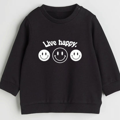 Live happy- Organic cotton infant and toddler sweatshirt - Summit and Nest