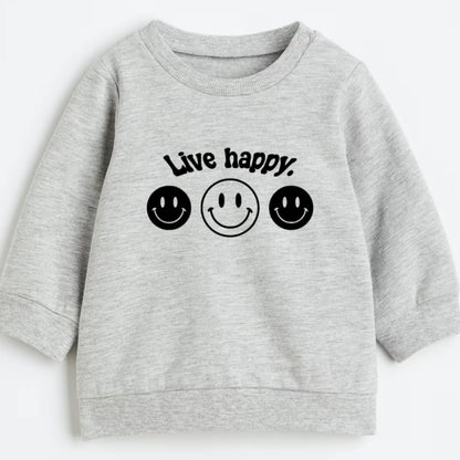 Live happy- Organic cotton infant and toddler sweatshirt - Summit and Nest