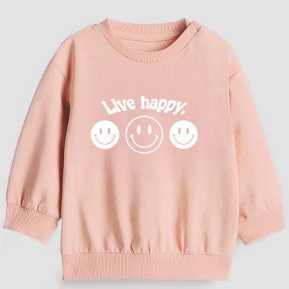 Live happy- Organic cotton infant and toddler sweatshirt - Summit and Nest