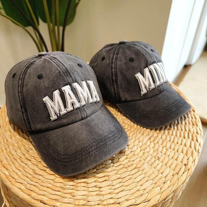 Mama and Mini Embroidered Hat Set- Gray - Summit and Nest