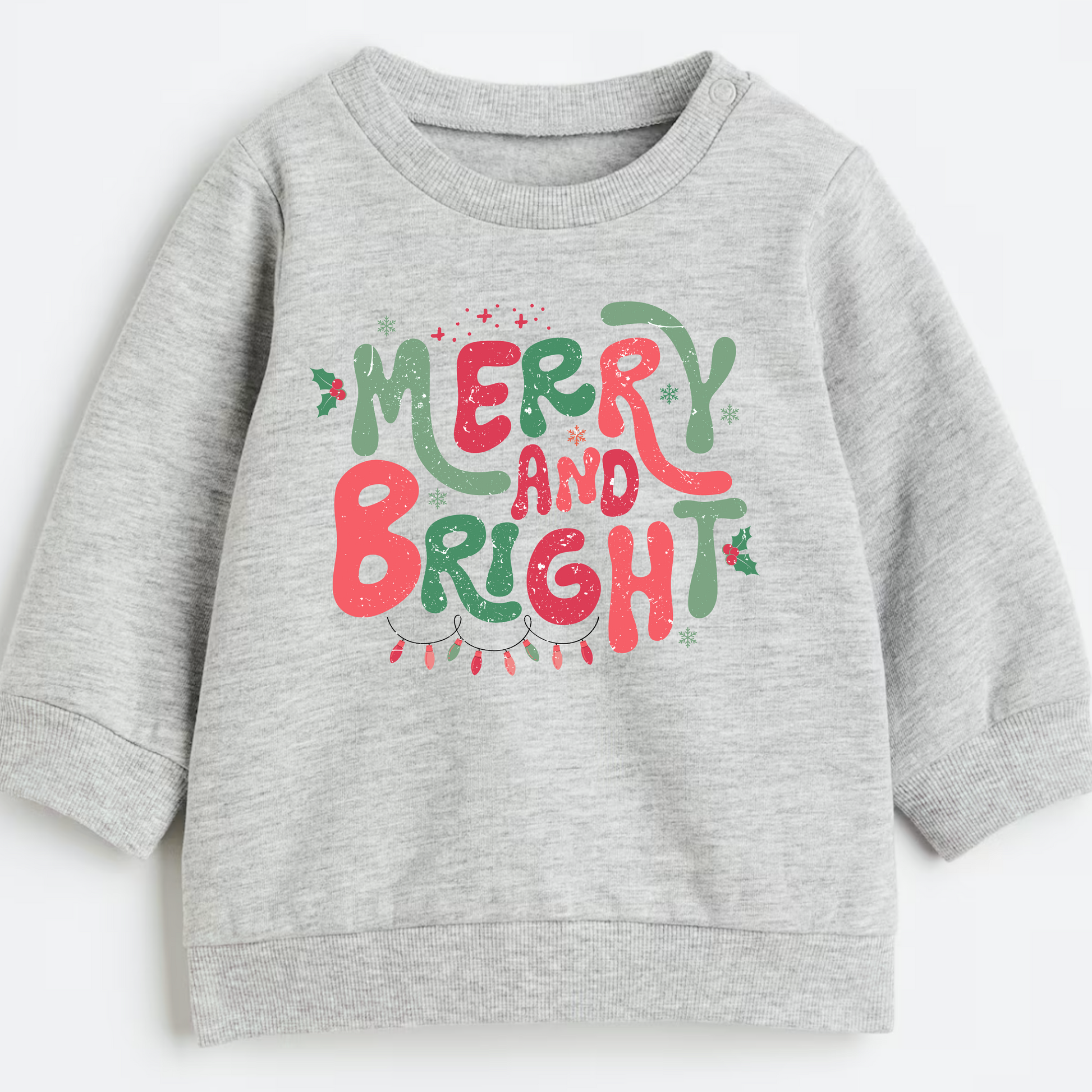 Merry and bright- Christmas- Children's sweatshirt - Summit and Nest