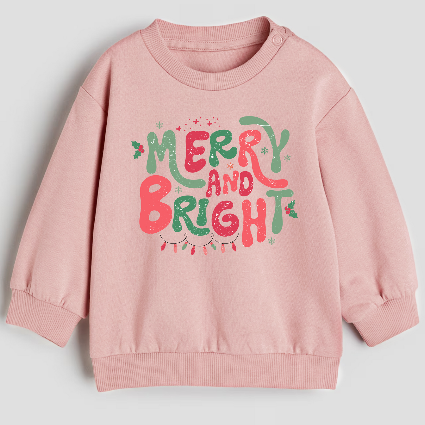 Merry and bright- Christmas- Children's sweatshirt - Summit and Nest