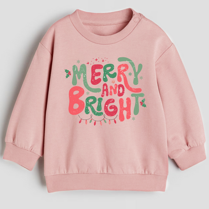 Merry and bright- Christmas- Children's sweatshirt - Summit and Nest