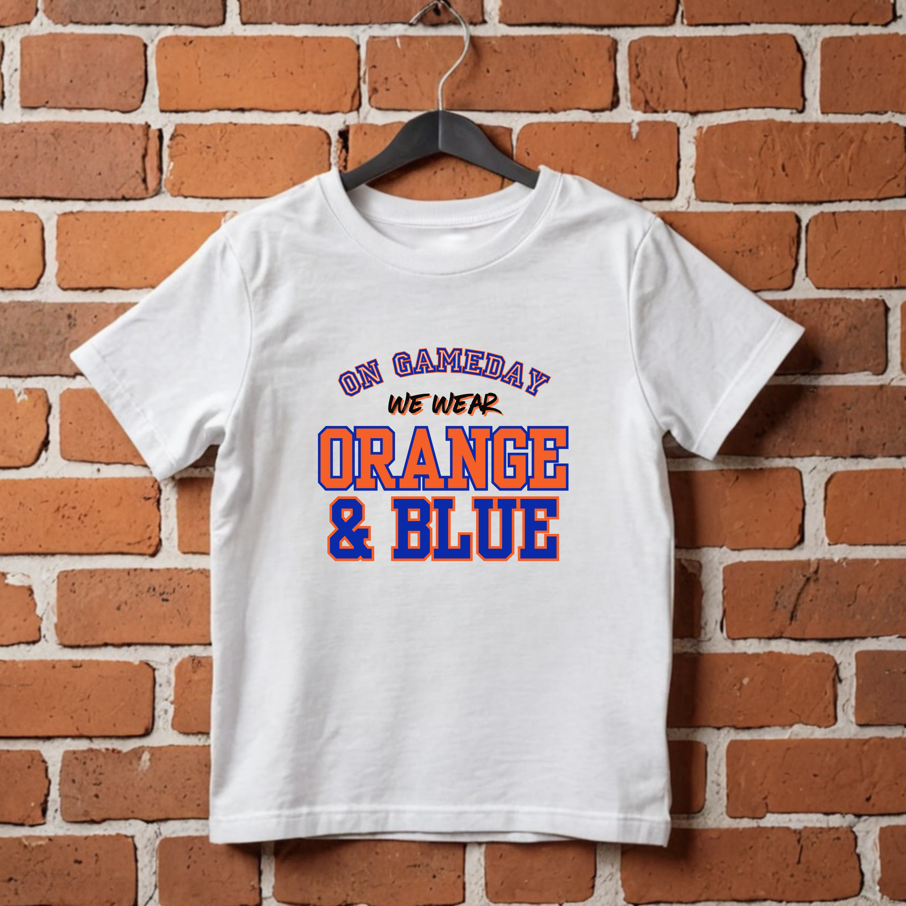 On gameday we wear orange and blue- Children's shirt and infant bodysuit - Summit and Nest