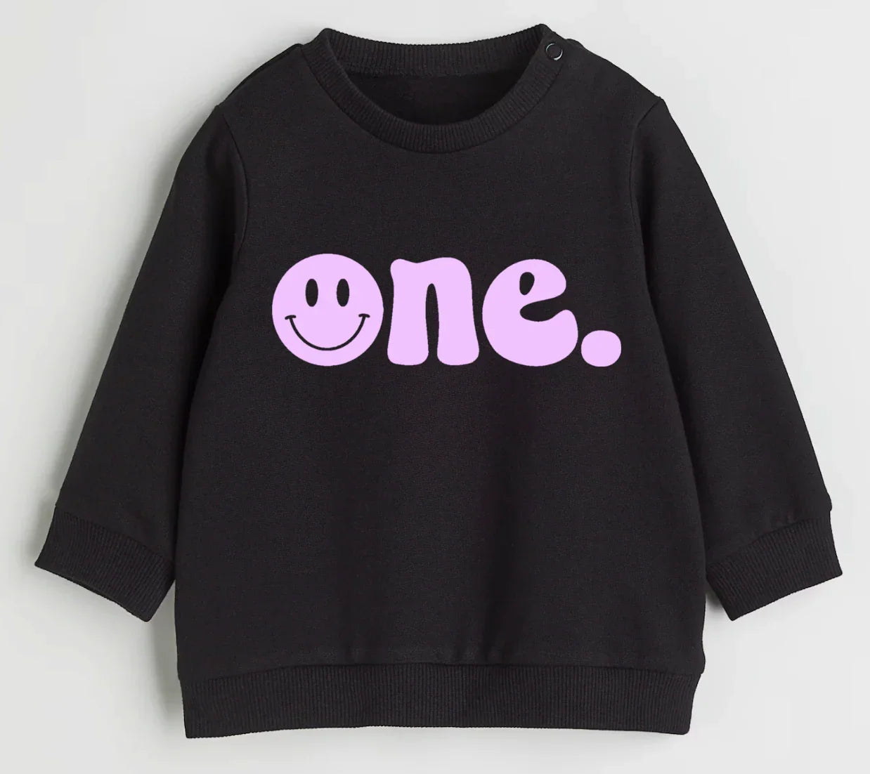 SALE- One. Smiley first birthday- Organic cotton infant and toddler sweatshirt - Summit and Nest