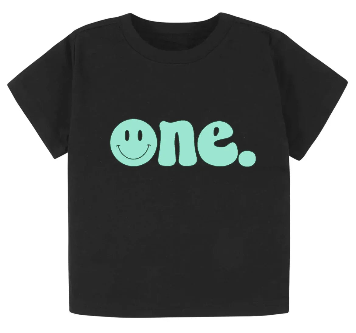SALE- One. Smiley first birthday- Children's shirt and infant bodysuit - Summit and Nest