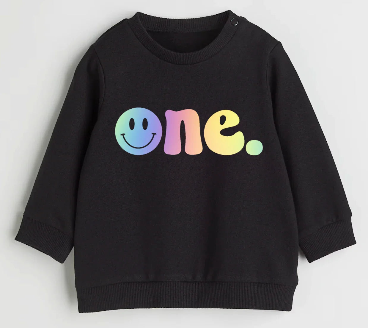 SALE- One. Smiley first birthday- Organic cotton infant and toddler sweatshirt - Summit and Nest