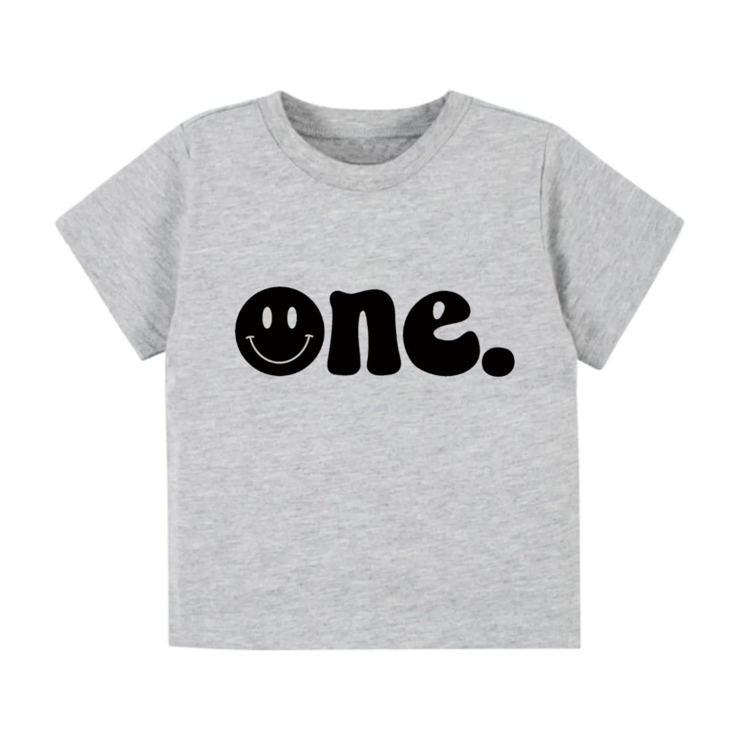 One. Smiley first birthday- Children's shirt and infant bodysuit - Summit and Nest