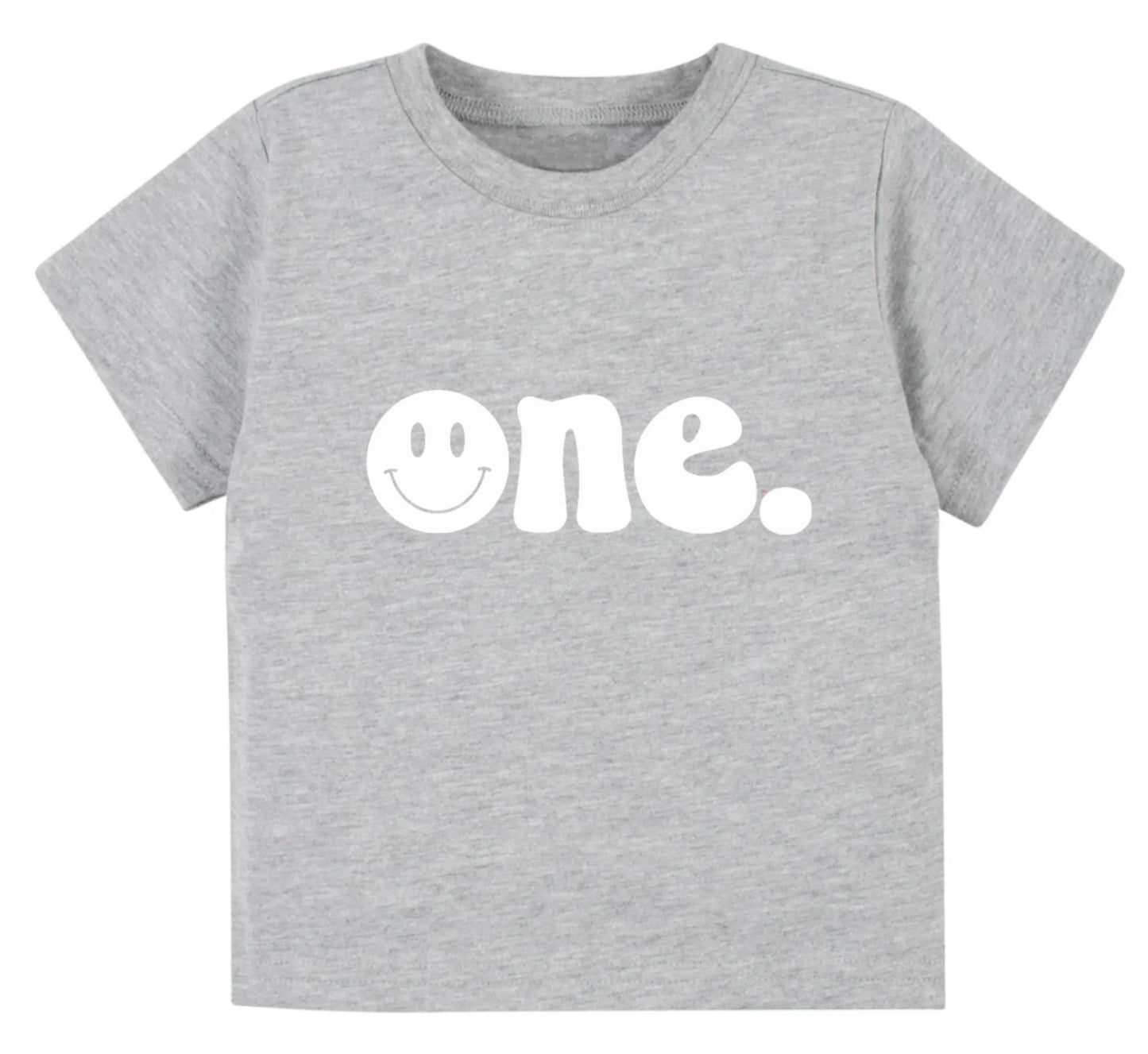One. Smiley first birthday- Children's shirt and infant bodysuit - Summit and Nest