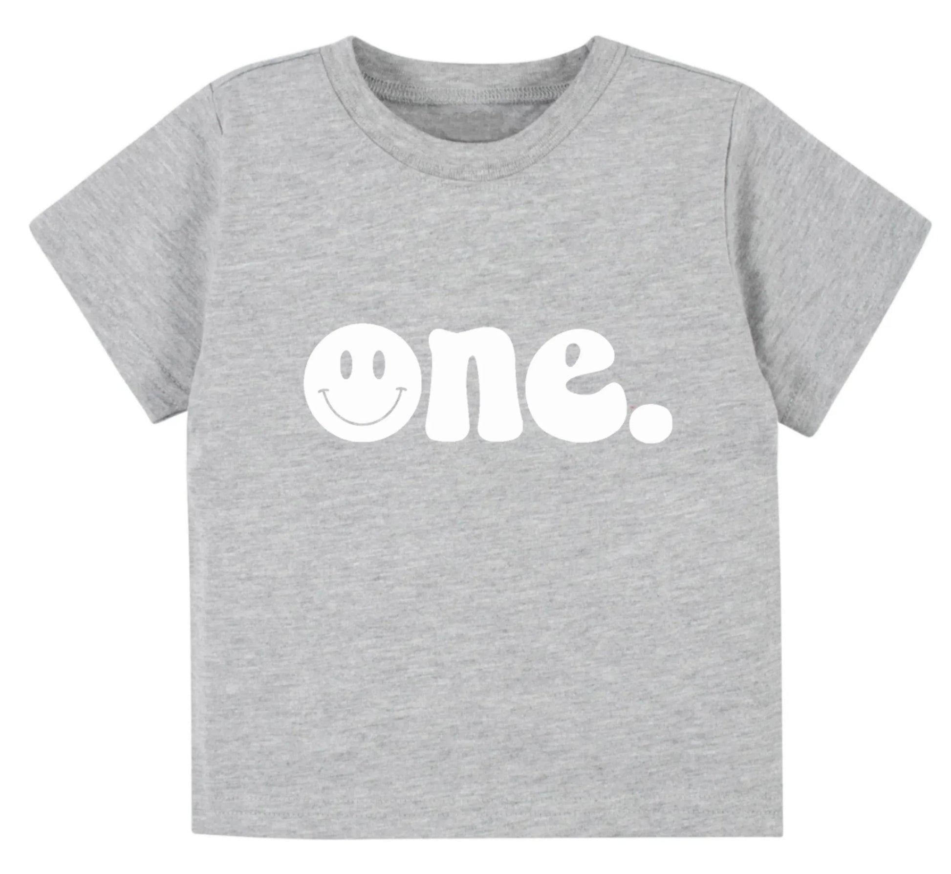 One. Smiley first birthday- Children's shirt and infant bodysuit - Summit and Nest