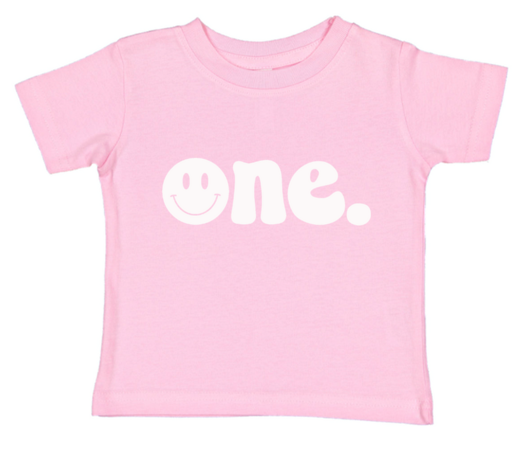 One. Smiley first birthday- Children's shirt and infant bodysuit - Summit and Nest