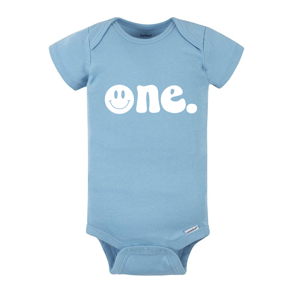 One. Smiley first birthday- Children's shirt and infant bodysuit
