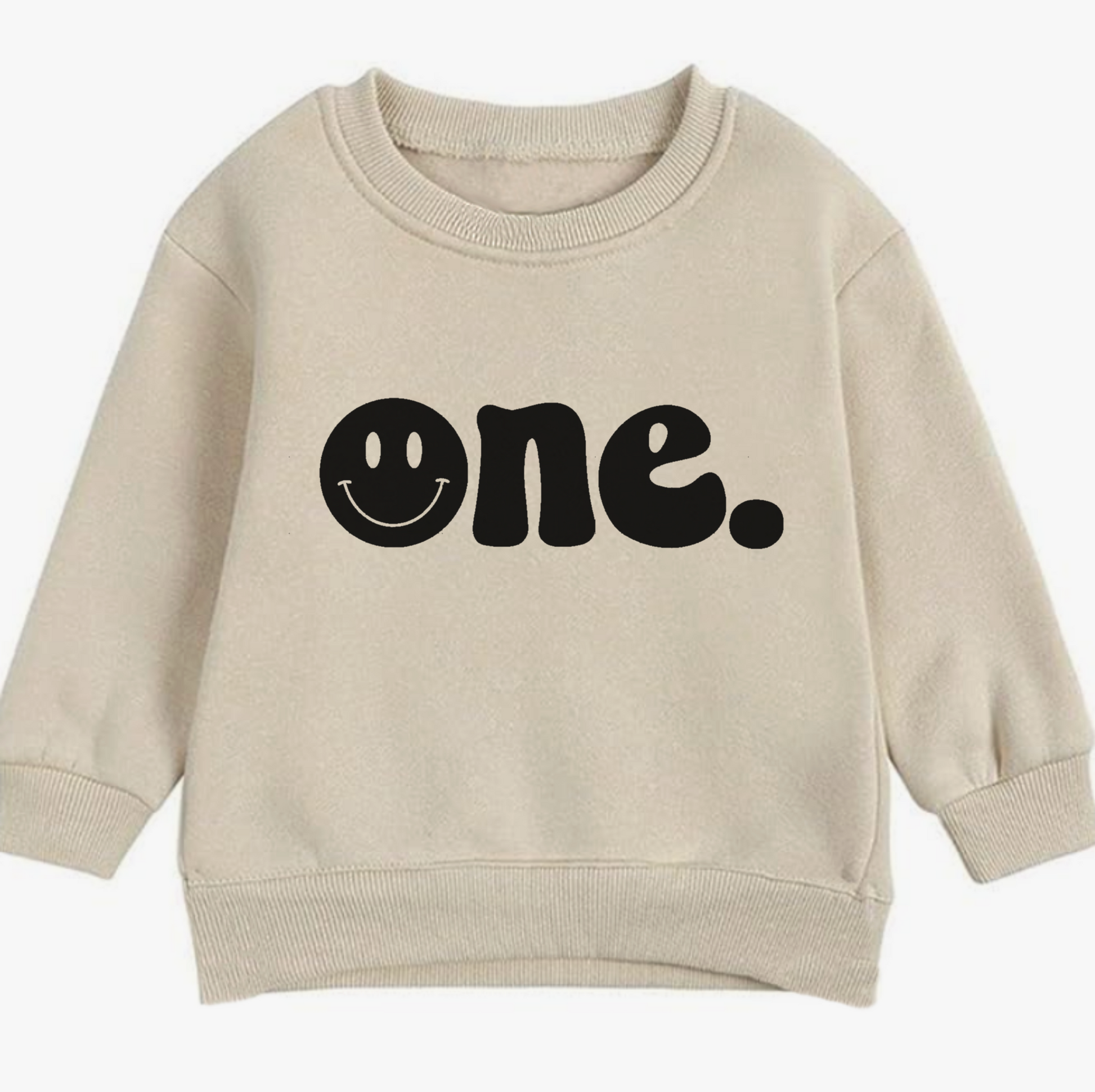 SALE- One. Smiley first birthday- Organic cotton infant and toddler sweatshirt - Summit and Nest