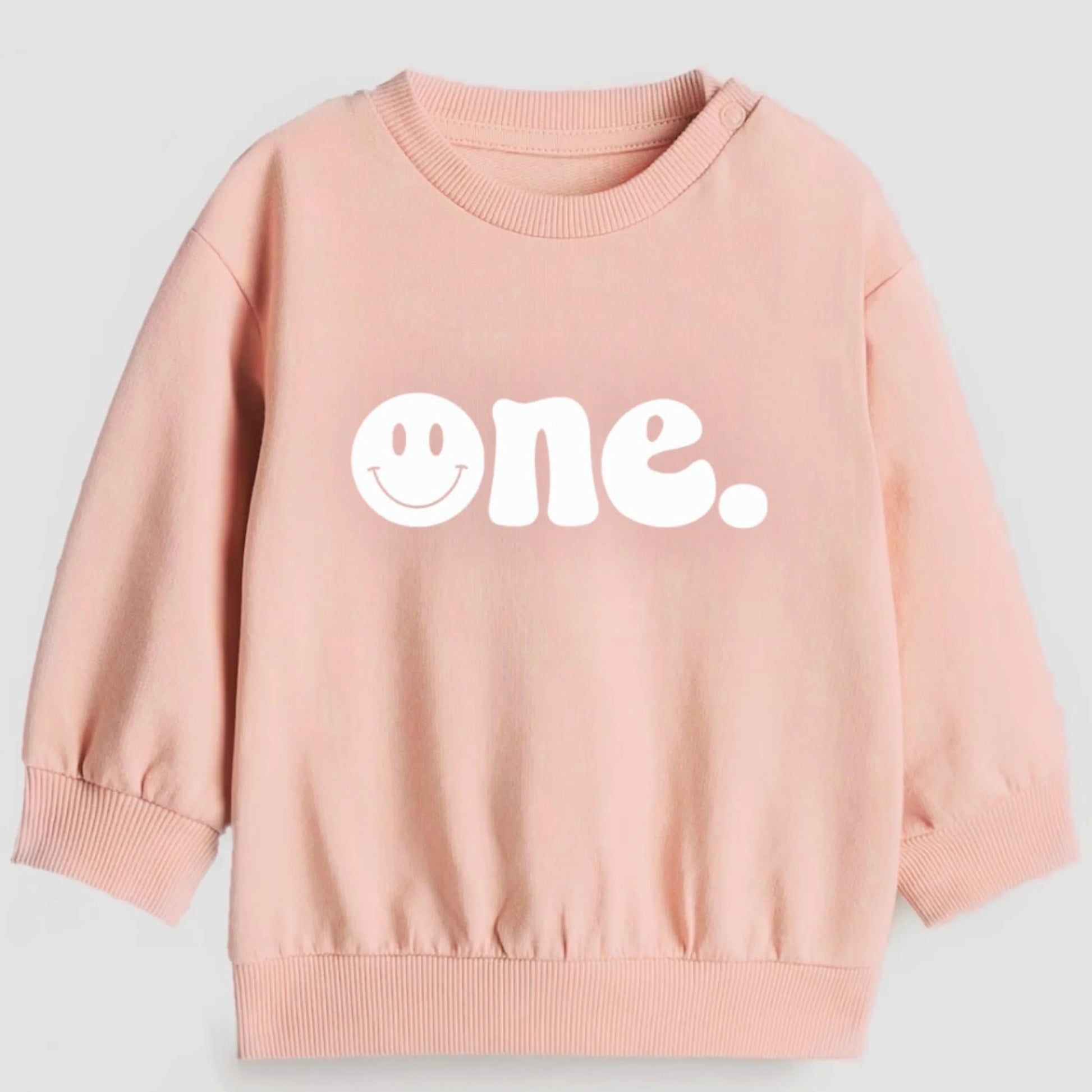 One. Smiley first birthday- Organic cotton infant and toddler sweatshirt - Summit and Nest