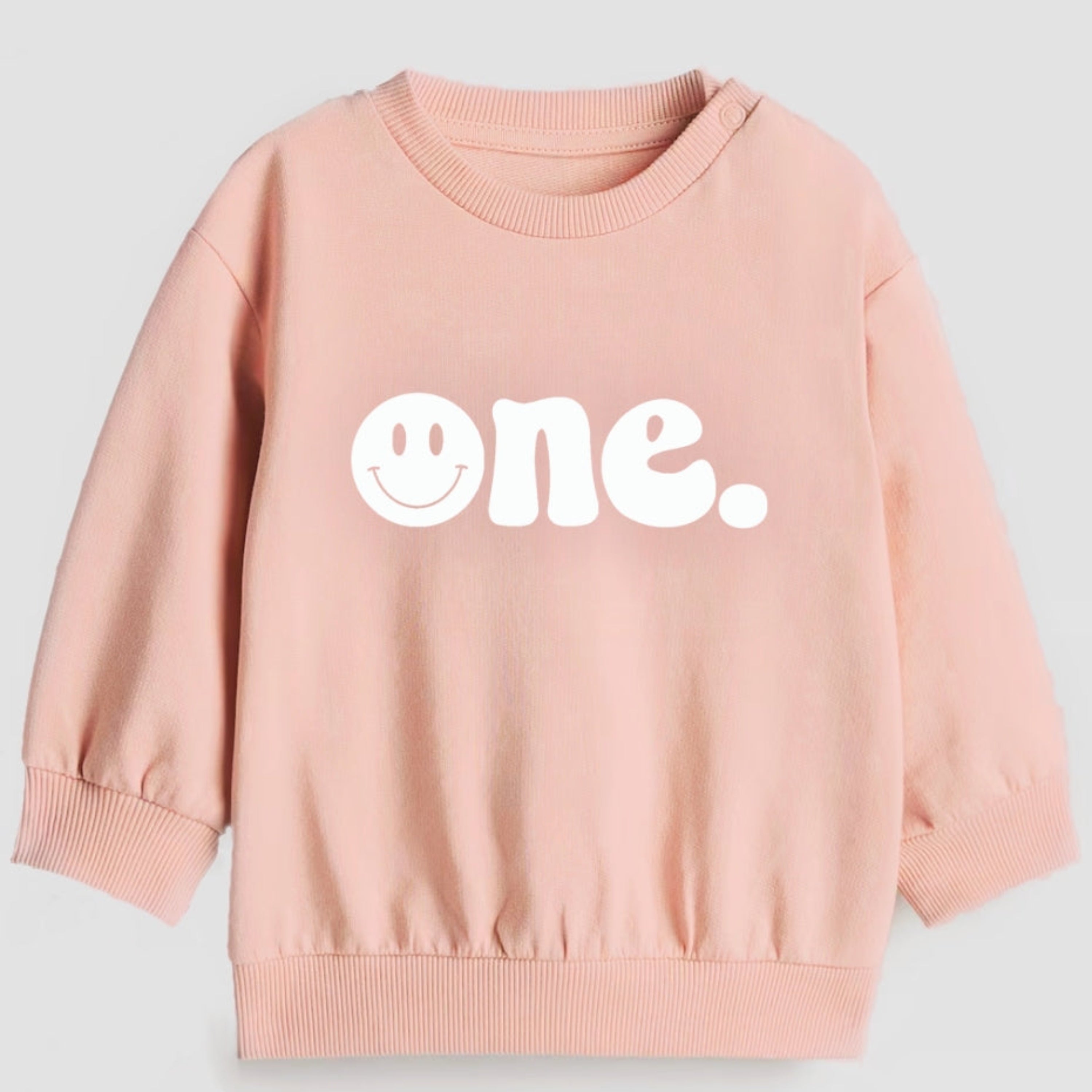 One. Smiley first birthday- Organic cotton infant and toddler sweatshirt - Summit and Nest